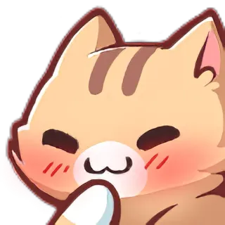 😊 ee588953 猫, 可爱, 卡哇伊, 脸红, 害羞 telegram sticker