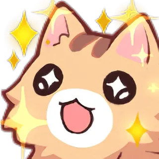 🤩 f0e7cfa6 猫, 闪亮, 可爱, 动物, 快乐 telegram sticker