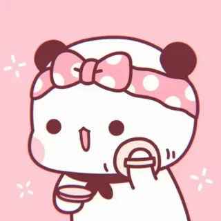 🍒 59bb120a 熊猫, 可爱, 卡通, 动物, 粉色, 卡哇伊, 贴纸 telegram sticker