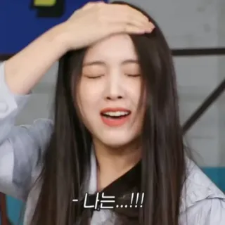 🦔 893ee7e9 나는...!!! 여자, 한국인, 유명인, 사람, 표정, 행복 telegram sticker