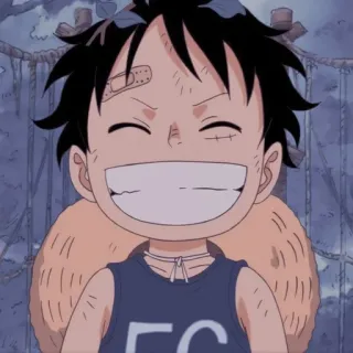 😁 276cc1db Monkey D. Luffy One Piece anime, one piece, luffy, monkey d luffy, cartoon, smiling telegram sticker
