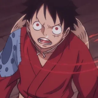 🤬 3de682d0 Monkey D. Luffy One Piece anime, cartoon, One Piece, Monkey D. Luffy, character, portrait telegram sticker