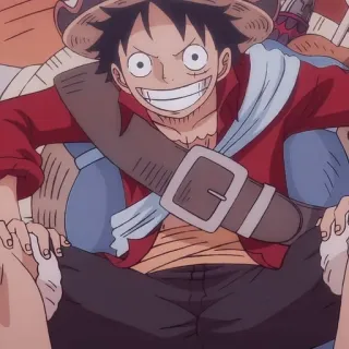😆 f1836bff Monkey D. Luffy One Piece anime, manga, one piece, luffy, monkey d luffy, pirate, straw hat telegram sticker