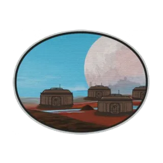 🏘️ 3c69596a pemandangan, bangunan, bulan, gurun, langit telegram sticker