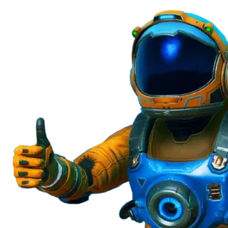 👍 beb41c51 jempol, astronot, pakaian luar angkasa, positif telegram sticker
