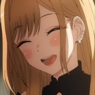 😄 100b6334 Marin Kitagawa My Dress-Up Darling anime, girl, smile, Marin Kitagawa, My Dress-Up Darling telegram sticker