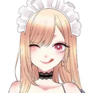 😜 2a55af57 anime girl, maid, wink, cute, anime, manga, kawaii telegram sticker