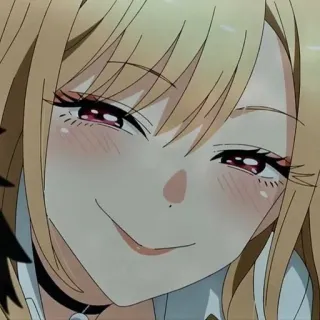 ☺️ 5296a906 Marin Kitagawa My Dress-Up Darling anime, cute, blonde, girl, smiling telegram sticker