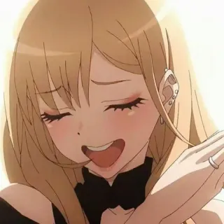 😄 9058ba6d Marin Kitagawa My Dress-Up Darling anime, girl, blonde, cute, character, manga telegram sticker