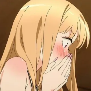 😳 bc9ce681 Marin Kitagawa My Dress-Up Darling anime, Marin Kitagawa, My Dress-Up Darling, cute, embarrassed, blushing telegram sticker