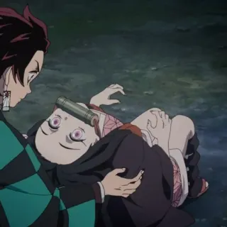 🎋 0706466e Nezuko Kamado Demon Slayer 动漫, 鬼灭之刃, 祢豆子, 炭治郎 telegram sticker