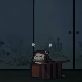 🎋 adededf3 Nezuko Kamado Demon Slayer 动漫, 祢豆子, 鬼灭之刃, 生气, 漫画, Q版, 卡通 telegram sticker