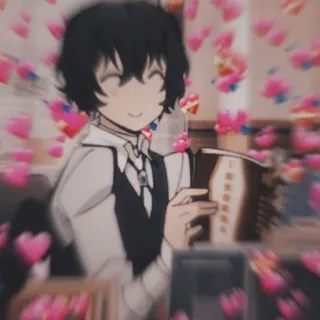 ⛓ a19f88d5 Dazai Osamu Bungo Stray Dogs 애니메이션, 다자이, 하트, 문호 스트레이 독스 whatsapp sticker