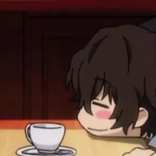 ⛓ f0311174 애니메이션, 캐릭터, 커피, 차, 귀여운 whatsapp sticker