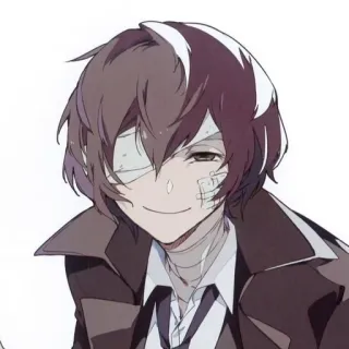 ⛓ f606ebd7 Osamu Dazai Bungo Stray Dogs 애니메이션, 다자이, 다자이 오사무, 문호 스트레이독스, 붕대, 흰머리 whatsapp sticker