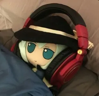🎧 0e28a18d ぬいぐるみ, ヘッドホン, 帽子, 人形 telegram sticker