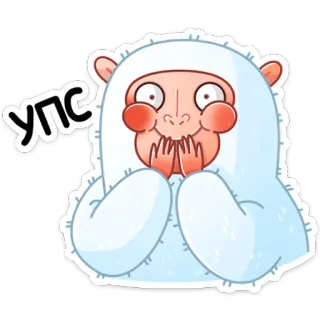 😅 09893e2b Упс cute, cartoon, funny, monster, embarrassed, oops, sticker, fluffy whatsapp sticker