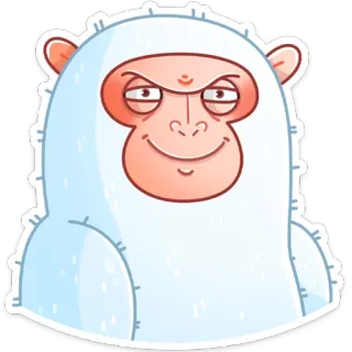 😈 51437373 monkey, yeti, monster, cartoon, animal, smile, happy whatsapp sticker
