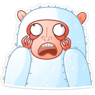 😒 6f1f6251 yeti, monster, cartoon, sticker, scared, funny whatsapp sticker