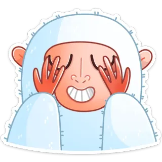 🙈 796407c0 yeti, monster, cartoon, snow, furry whatsapp sticker