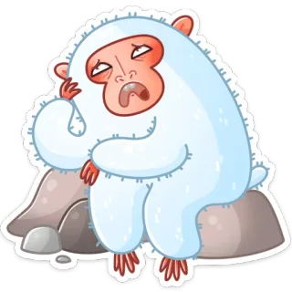 😫 84649abe Yeti yeti, monster, sad, cartoon, snow creature whatsapp sticker