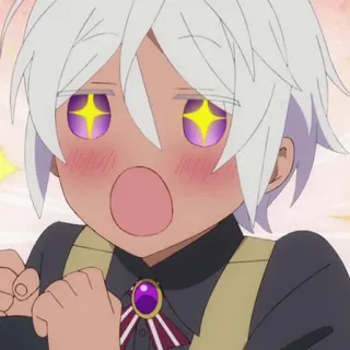 😍 faa46f12 anime, carino, brillantini, arrossire, cartone animato telegram sticker