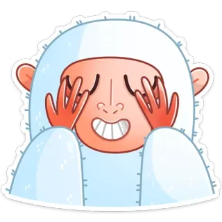 🙈 57d1ae43 dibujo animado, facepalm, mono, yeti, avergonzado, simio telegram sticker