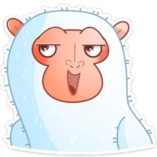 ☺️ 5e90fe53 Monstruo, Yeti, Dibujos animados, Mono, Criatura, Personaje telegram sticker