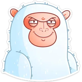 😈 7260e324 Dibujo animado, Yeti, Monstruo, Animal, Mono, Divertido, Personaje telegram sticker