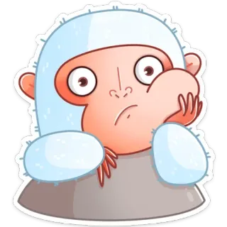😕 9b11ecb8 mono, animal, dibujo animado, pegatina telegram sticker