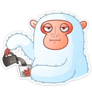 ☕️ aaed0077 Yeti, Café, Monstruo, Divertido, Dibujo animado, Bebida telegram sticker