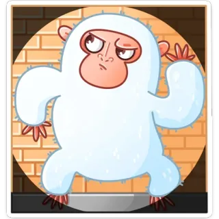 🤨 e7cda6cf mono, simio, dibujo animado, blanco, animal, gracioso, lindo telegram sticker