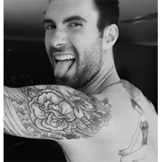 😜 95dc0b99 man, tattoo, celebrity, rose, tongue, portrait telegram sticker