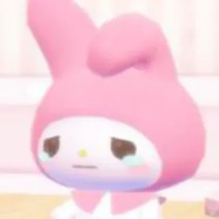 ☹️ 223f0541 My Melody My Melody, Sanrio, lucu, merah muda, kartun, menangis telegram sticker