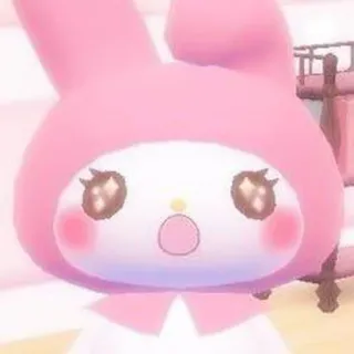 🤩 279f4f29 My Melody My Melody, Sanrio, imut, kawaii, merah muda, kelinci telegram sticker