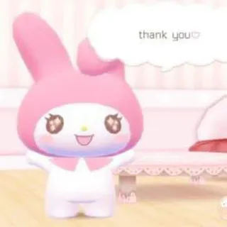 🤩 4e7c13b7 My Melody thank you My Melody, Sanrio, imut, kawaii, terima kasih, merah muda telegram sticker