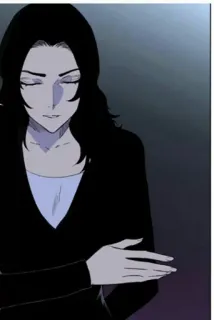 👐 15f57134 Frau, Cartoon, schwarze Haare, Porträt telegram sticker