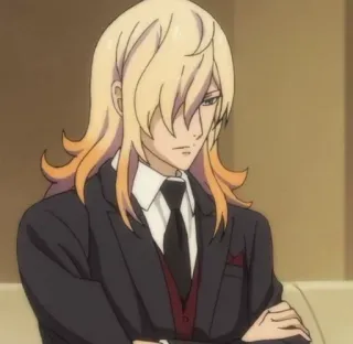 🌟 6b002874 Anime, Đàn ông, Tóc vàng, Áo vest telegram sticker