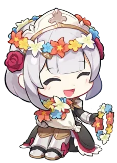 😄 2e8404db Noelle Genshin Impact anime, cute, flowers, game, chibi telegram sticker