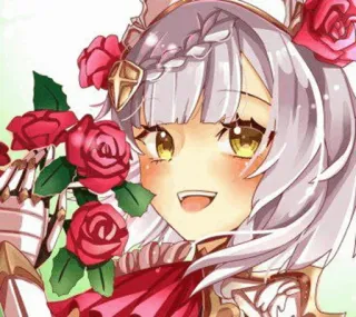 ☺️ 438f64b3 Noelle Genshin Impact anime, video game, maid, roses, cute telegram sticker