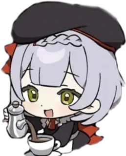 😃 86d0e37e Noelle anime, genshin impact, maid, coffee, cute telegram sticker
