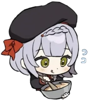 😋 fb1e90a3 Noelle Genshin Impact anime, cute, video game, maid, cooking telegram sticker