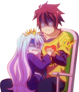 😱 3c08e722 Shiro No Game No Life anime, scioccato, kawaii, carino telegram sticker