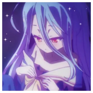 🐇 164be26f Shiro No Game No Life Аниме, Широ, No Game No Life, Манга, Каваи, Милый, Фиолетовые волосы, Аниме девушка telegram sticker