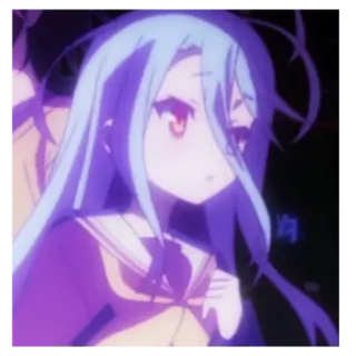 🚬 b044082a Shiro No Game No Life Аниме, Девушка, Широ, No Game No Life, Кавай telegram sticker