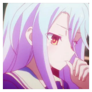 🦴 bca39b41 Shiro No Game No Life аниме, девушка, Широ, No Game No Life, милая telegram sticker