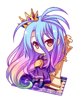 😏 7b16175e Shiro No Game No Life anime, chibi, süß, shiro, no game no life, kawaii, Mädchen, Königin, Schach telegram sticker