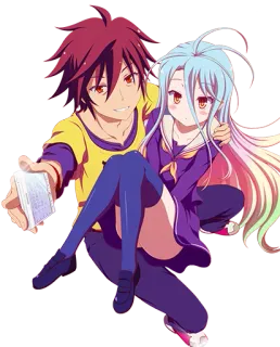 😏 c147470c Shiro No Game No Life Anime, Geschwister, Spiel, Fantasy, Süß, Charakter telegram sticker