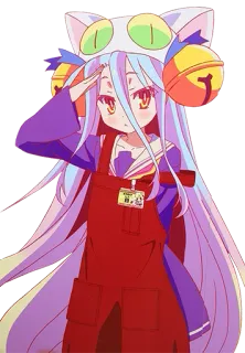 😏 d6445c15 Shiro No Game No Life Anime, Shiro, No Game No Life, Katzenohren, Glocken, Kawaii, Süß telegram sticker