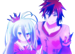 😏 f098894a Shiro No Game No Life Anime, Geschwister, Süß, Fantasy, No Game No Life, Shiro, Sora telegram sticker